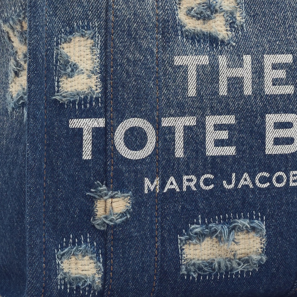 Marc Jacobs The Rip & Repair Denim Small Tote Bag - Punk Indigo - Picture 4 of 10